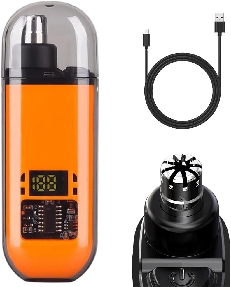 Smart Electric Nose Hair Trimmer Portable Nose EarClippers LED Digital Display
