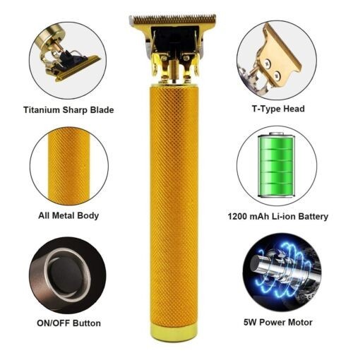 Vintage T9 Barbeador Gold Beard Hair Trimmer Cutter Machine for Men