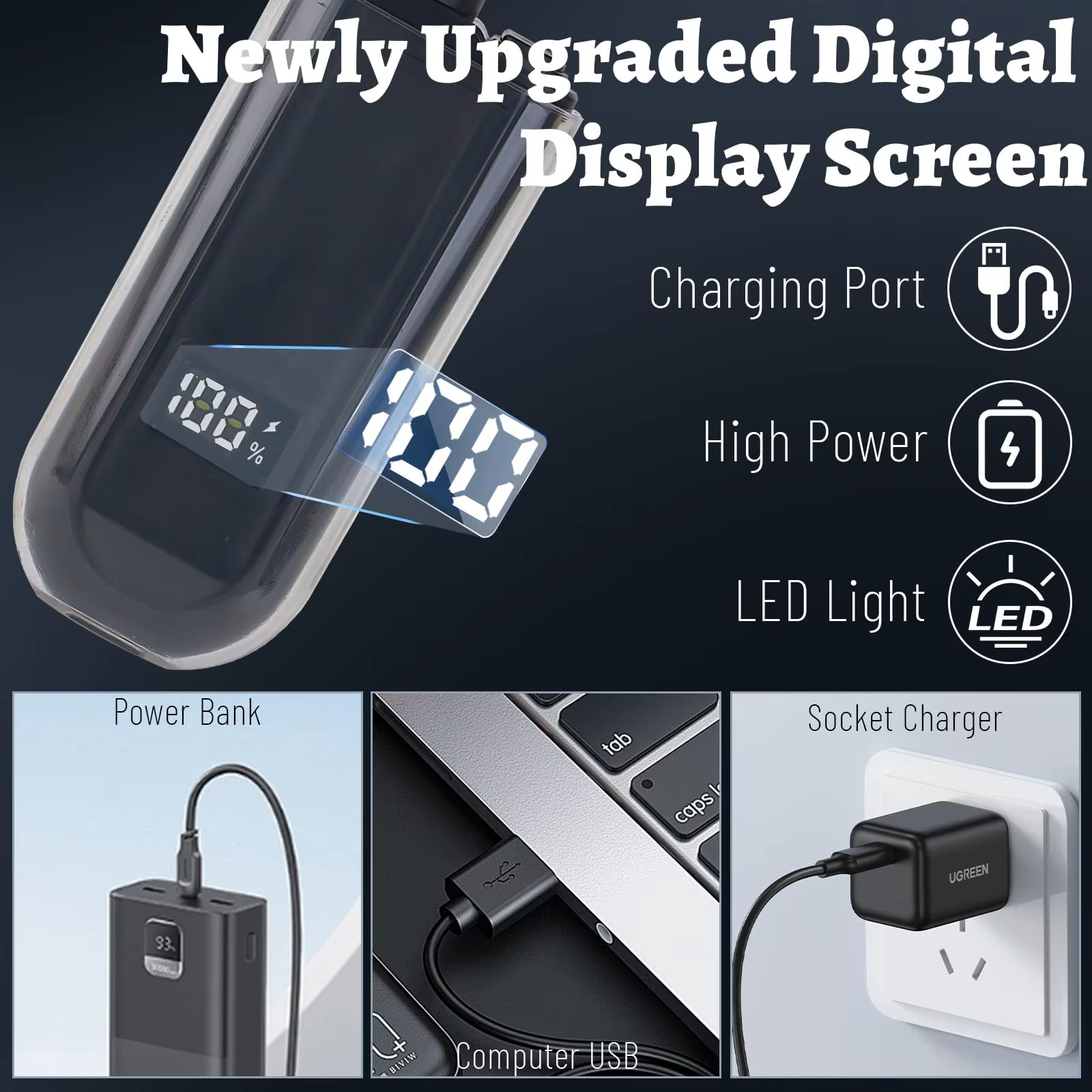 Suitable for men, USB charging nose and ear hair trimmer portable electric nose