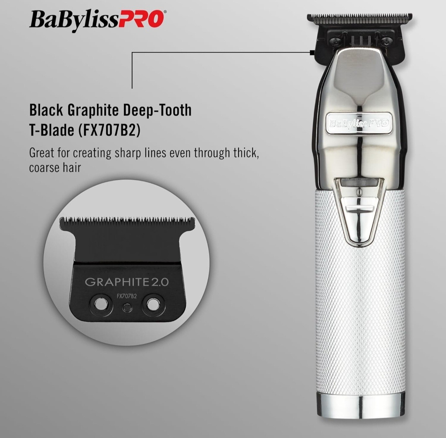 Authentic BaBylissPRO SILVERFX+ Cordless Hair Clipper | FX870S