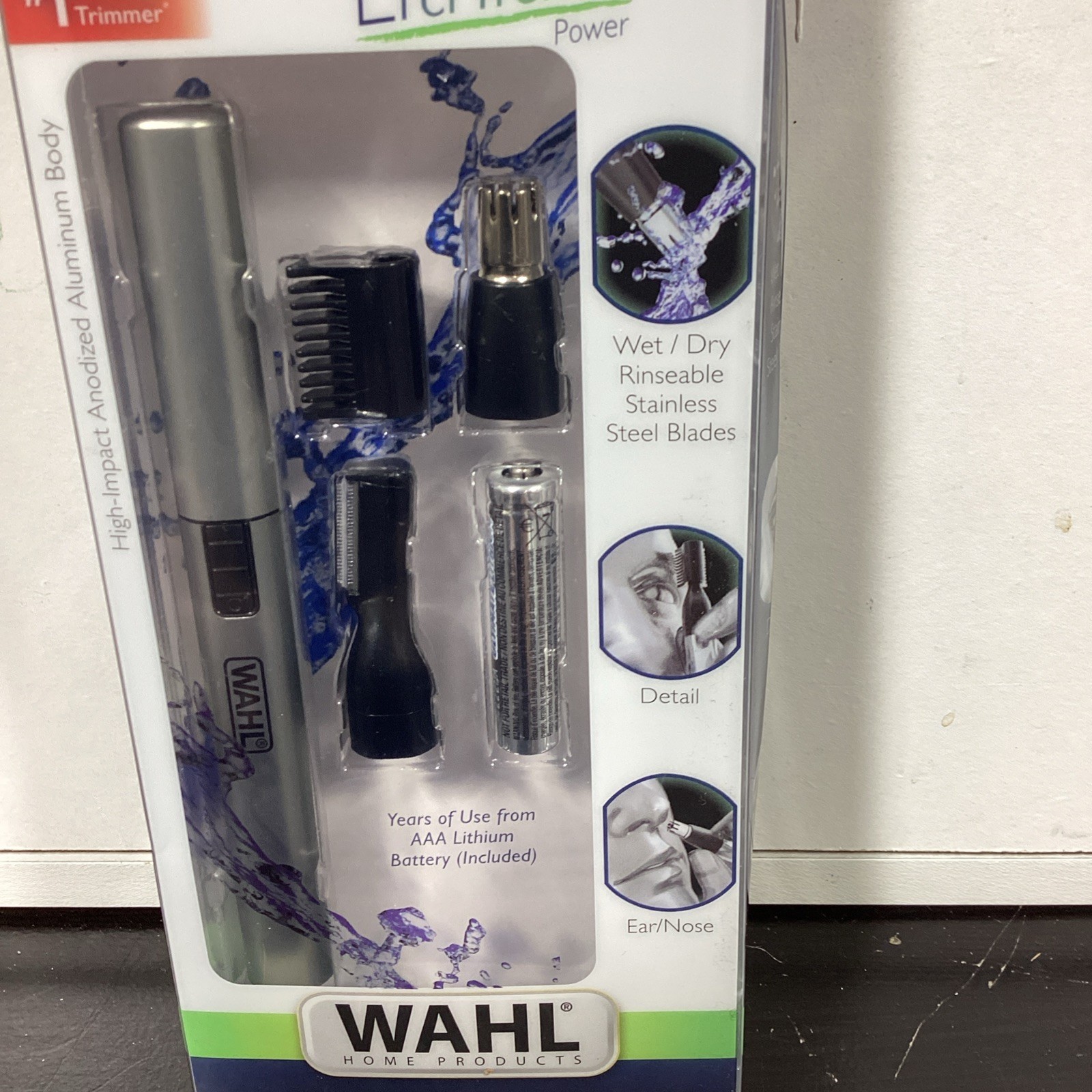 Wahl Micro GroomsMan 5640-1001N Lithium 2 in 1 Trimmer Kit Silver Nose Ear Neck
