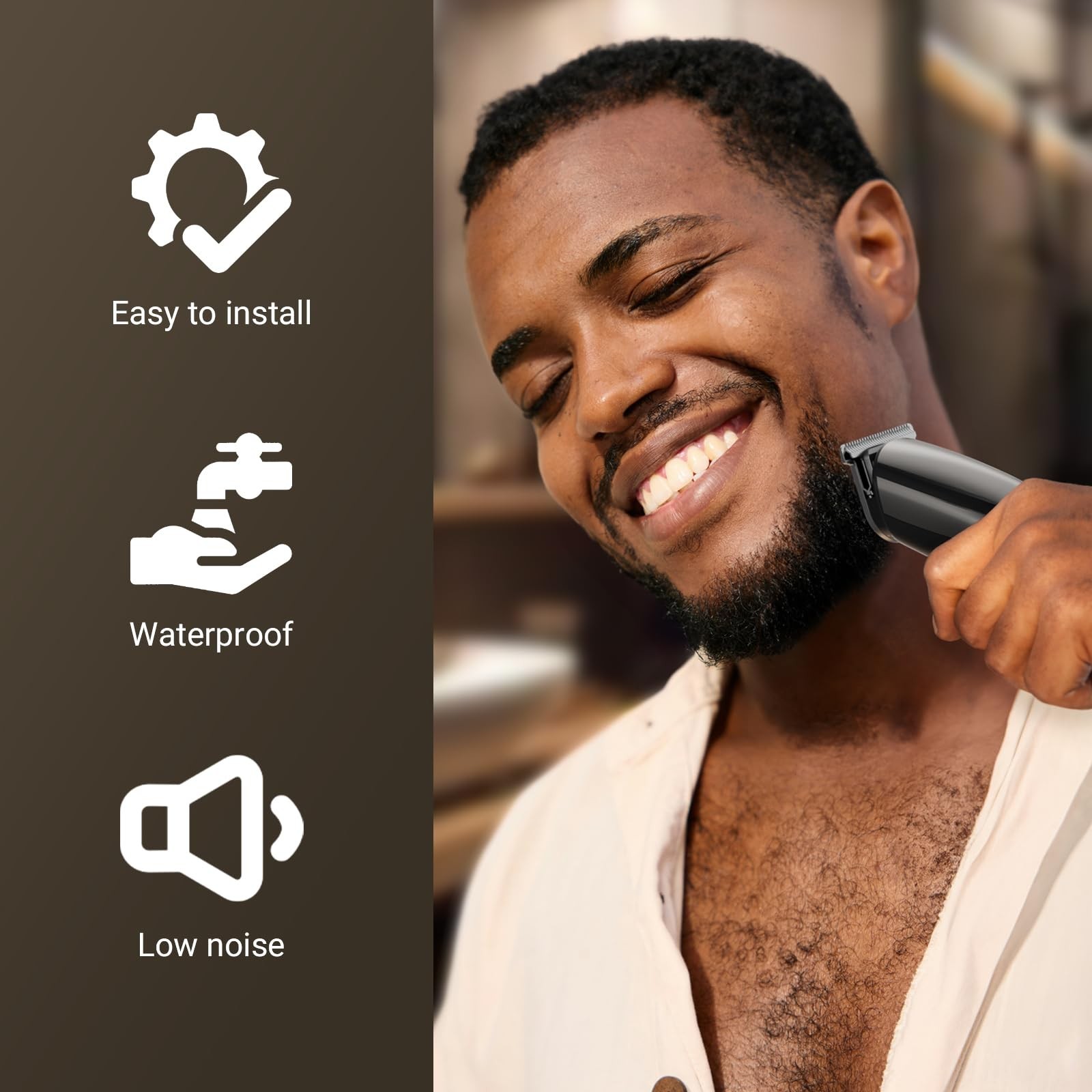 12-in-1 Rechargeable Beard Trimmer & Hair Clippers | Waterproof, Turbo Speed, 6