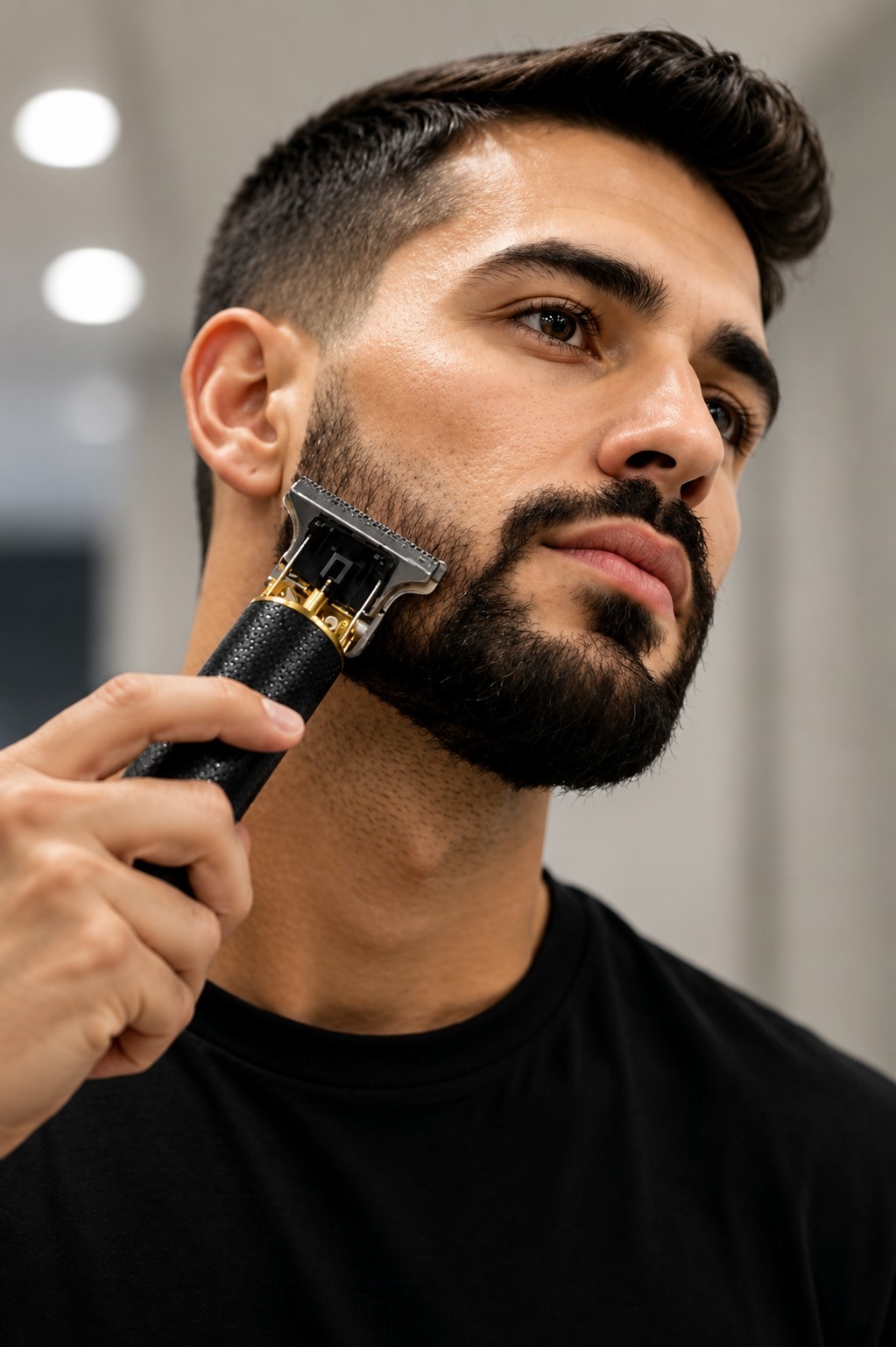Vintage T9 Black Gold Beard & Hair Trimmer Cutter for Men – Professional