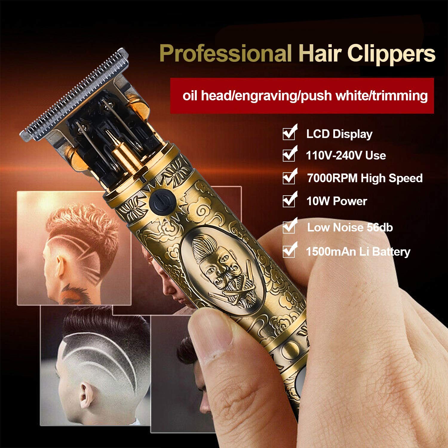 Hair Clippers for Men, Professional Hair & Beard Trimmer for Men, Mustache Tr…