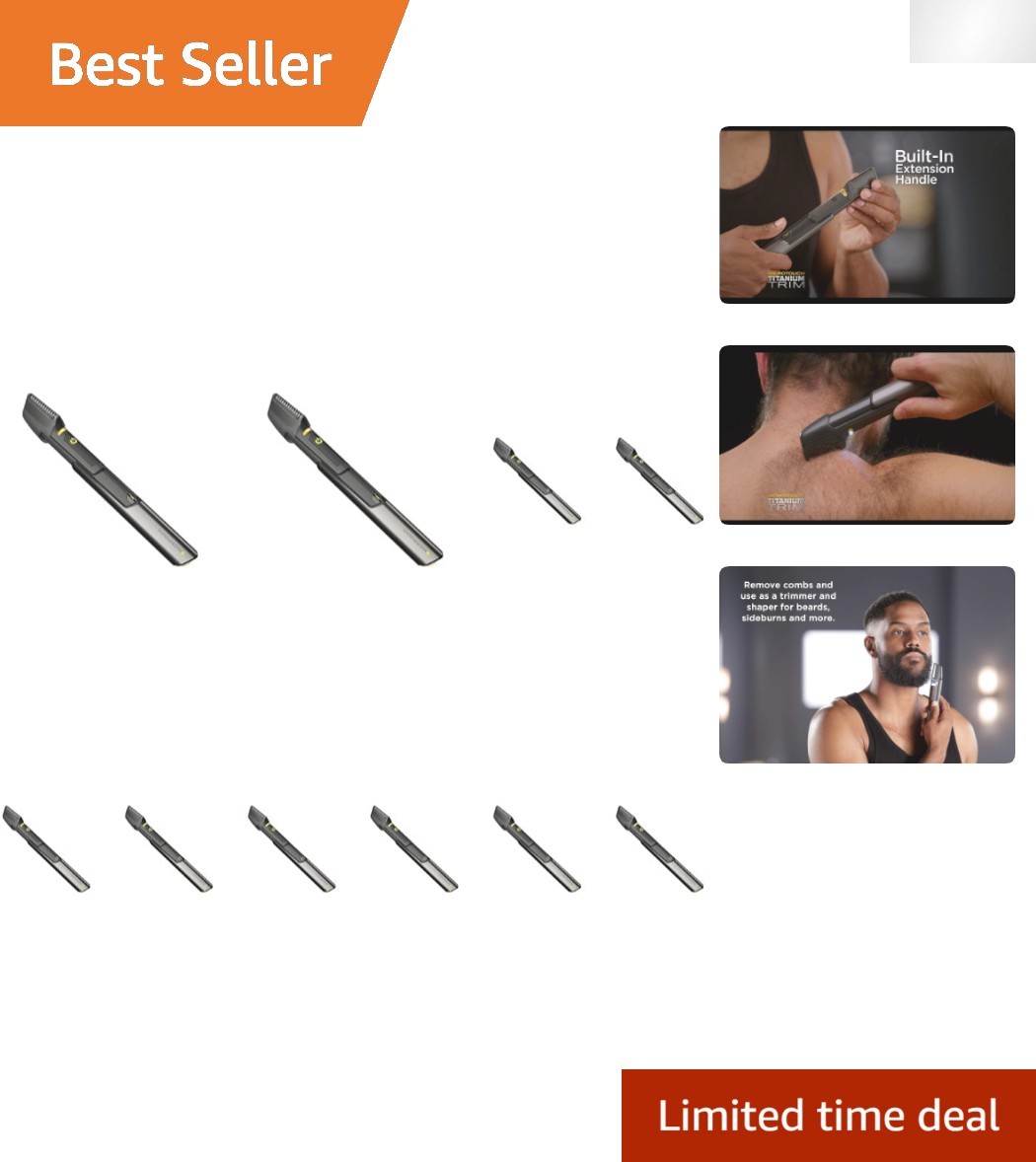 MicroTouch Titanium TRIM: Cordless Lighted Hair Cutter & Body Groomer | 10in