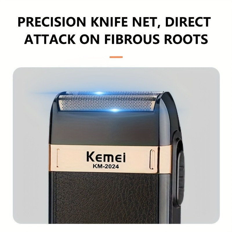 KEMEI Men’S Professional Electric Shaver USB Charging Beard Shaver for Travel