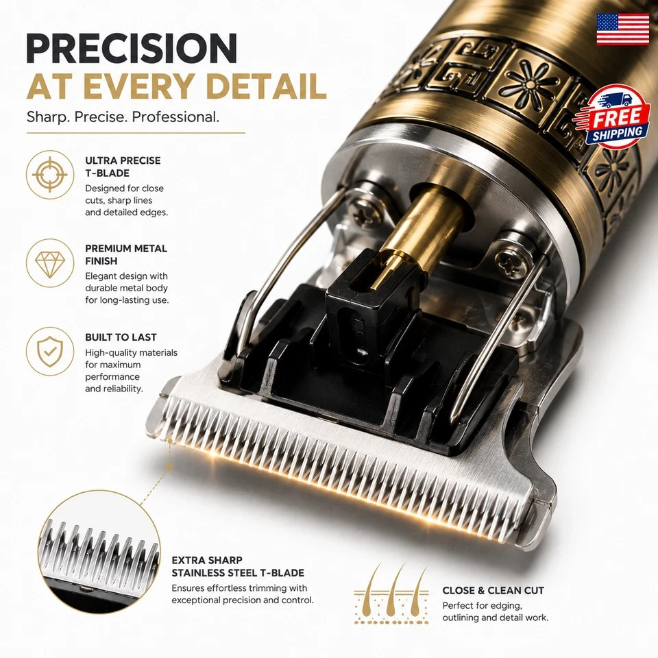 Vintage T9 Barbeador Dragon Beard Hair Trimmer Cutter Machine for Men