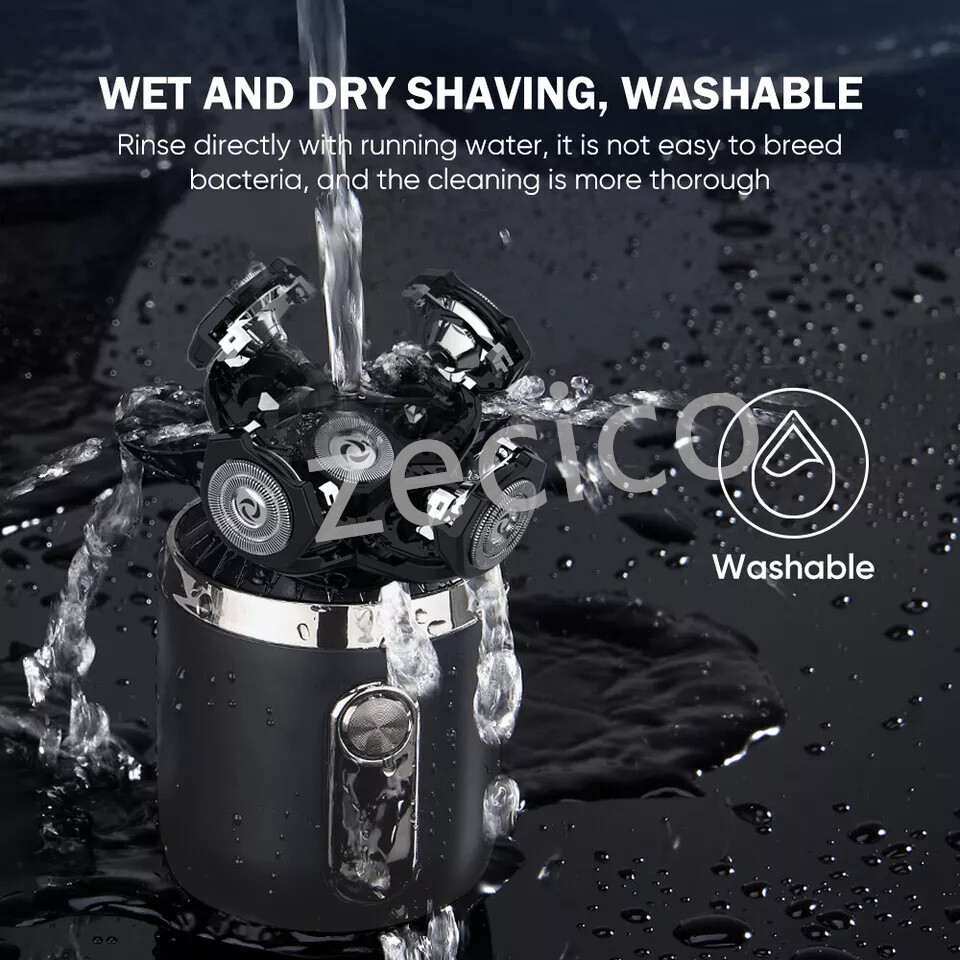 Men’s Electric Shaver 3D Electric Shavers for Male IPX7 Rotary Cordless Wet/Dry