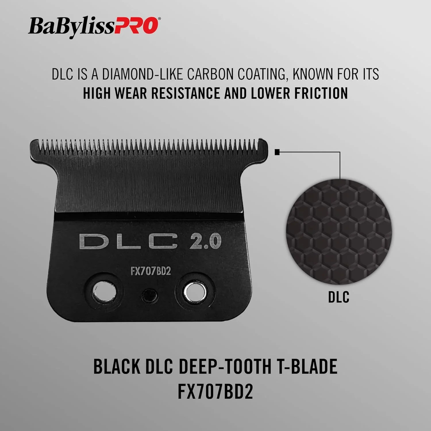 BaBylissPRO Trimmer Blade – Black DLC Deep Tooth (FX707BD2)
