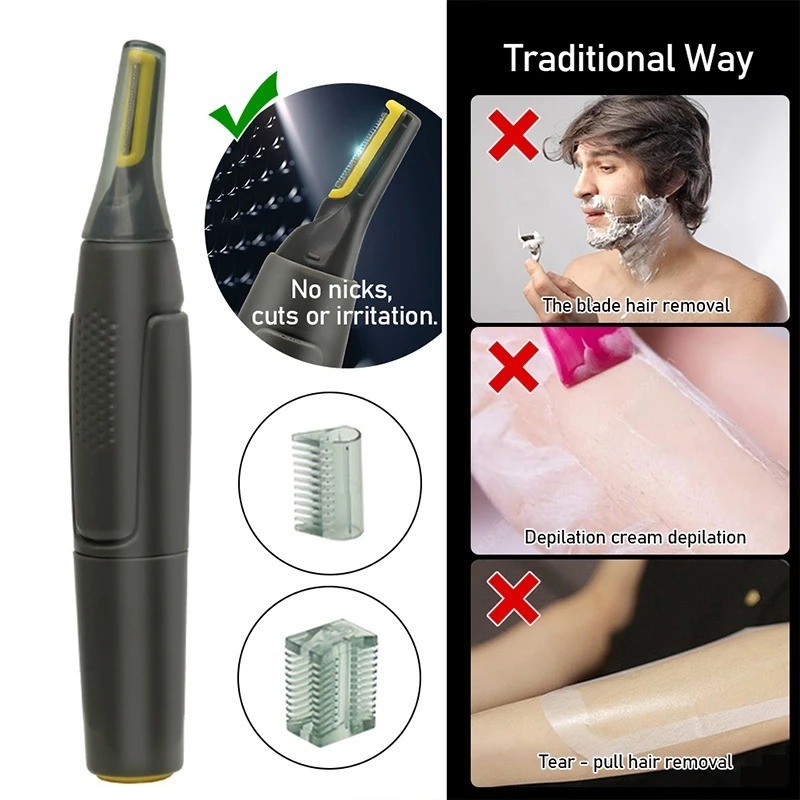 2025 NEW Nose Ear Face Neck Eyebrow Hair Mustache Beard Trimmer Shaver Clipper