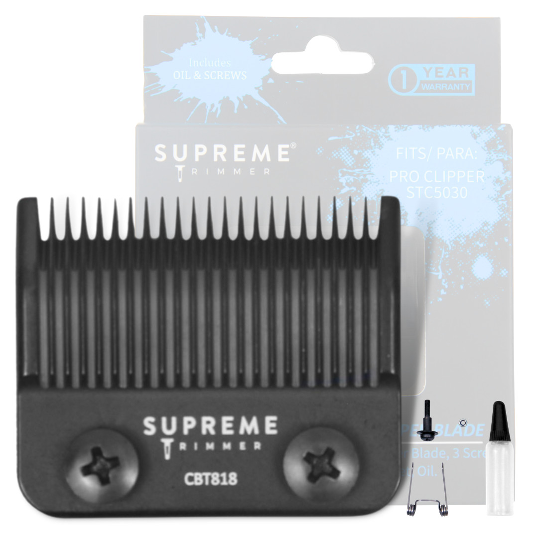 Supreme Trimmer Replacement Taper Blade CBT818 for Clippers | Ceramic Black