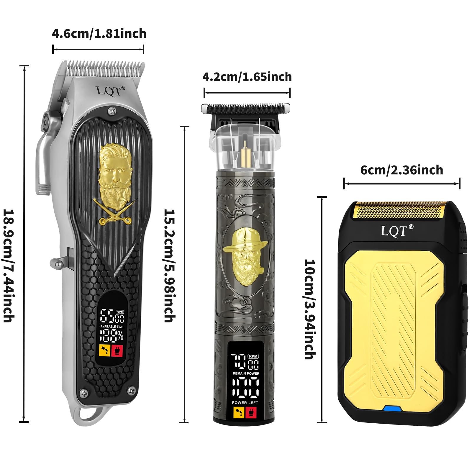 Professional Hair Clippers for Men, Cordless Barber Clippers with Precision T…