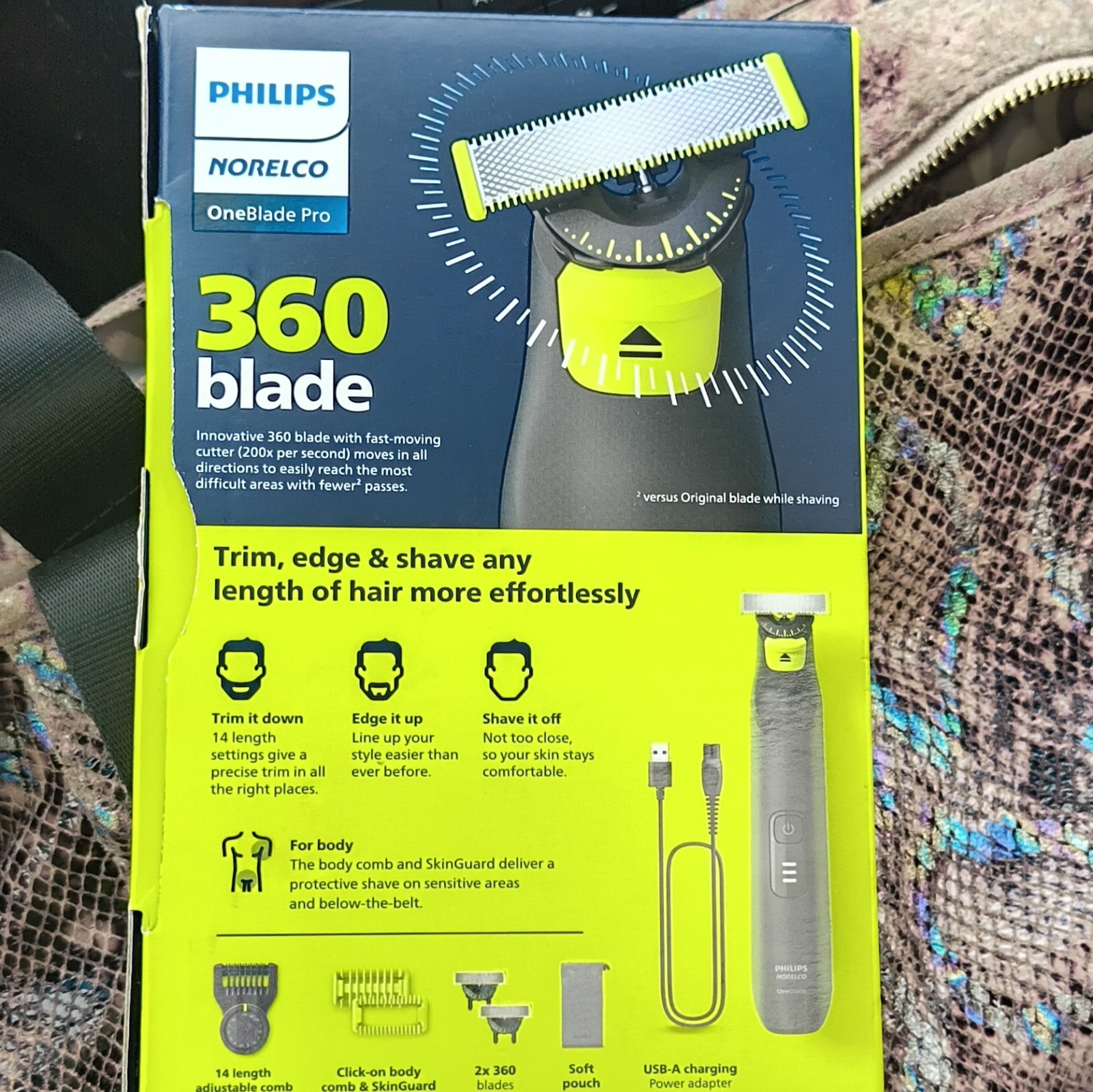 Philips Norelco OneBlade Pro 360 Trimmer Wet/Dry 2 Heads QP6542/70