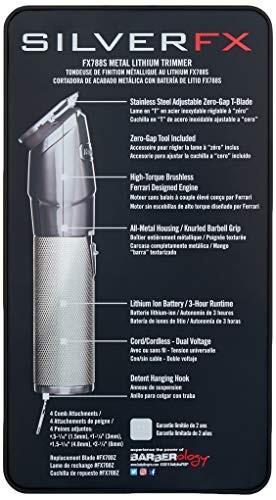 BaBylissPRO Silver FX708Z Hair Trimmer Adjustable Blade Professional Grooming…