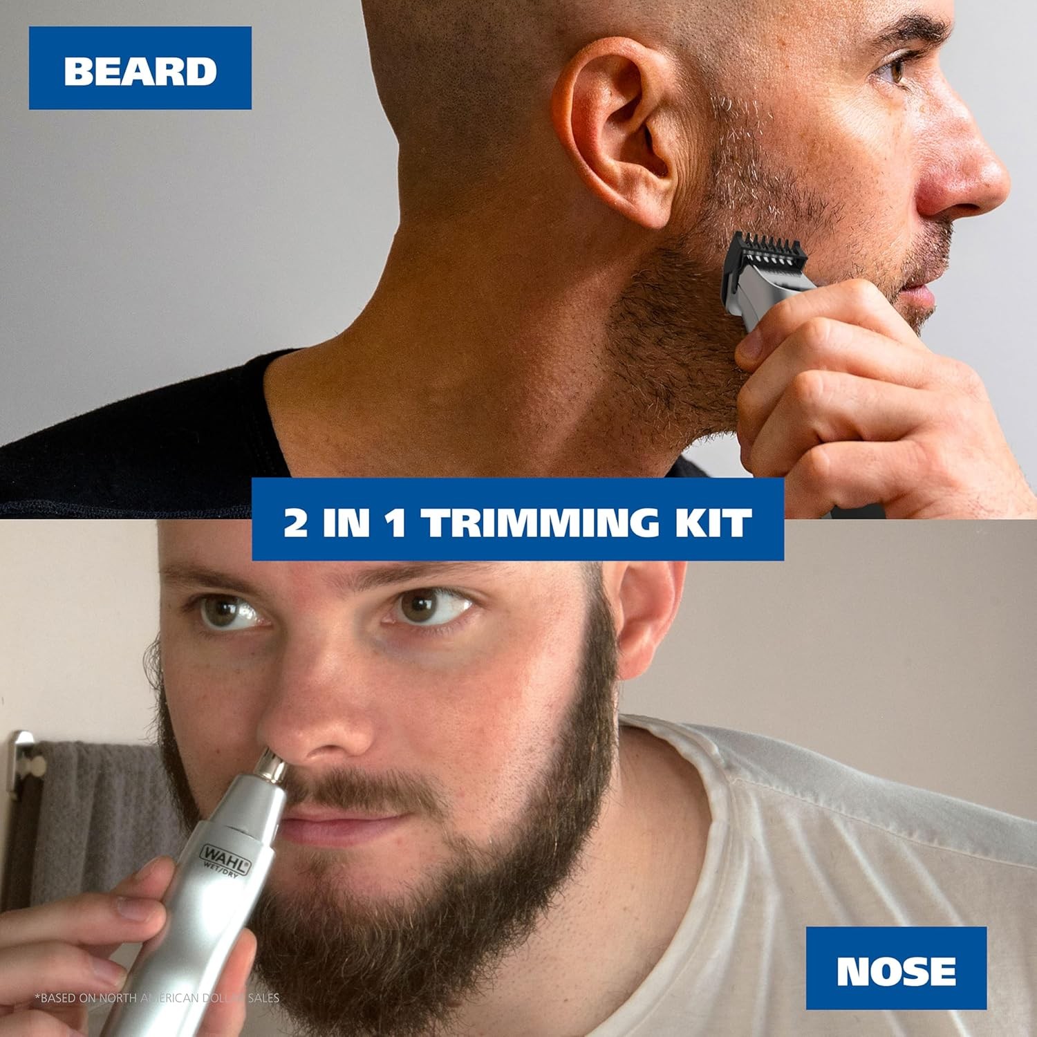 Wahl Groomsman Rechargeable Beard & Nose Trimmer Kit, 7 Guides
