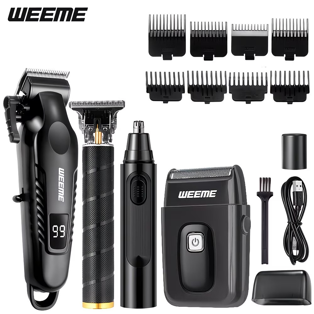 4 In 1 Men’s Grooming Kit, Hair Clipper Beard Trimmer Shaver, Nose Trimmer