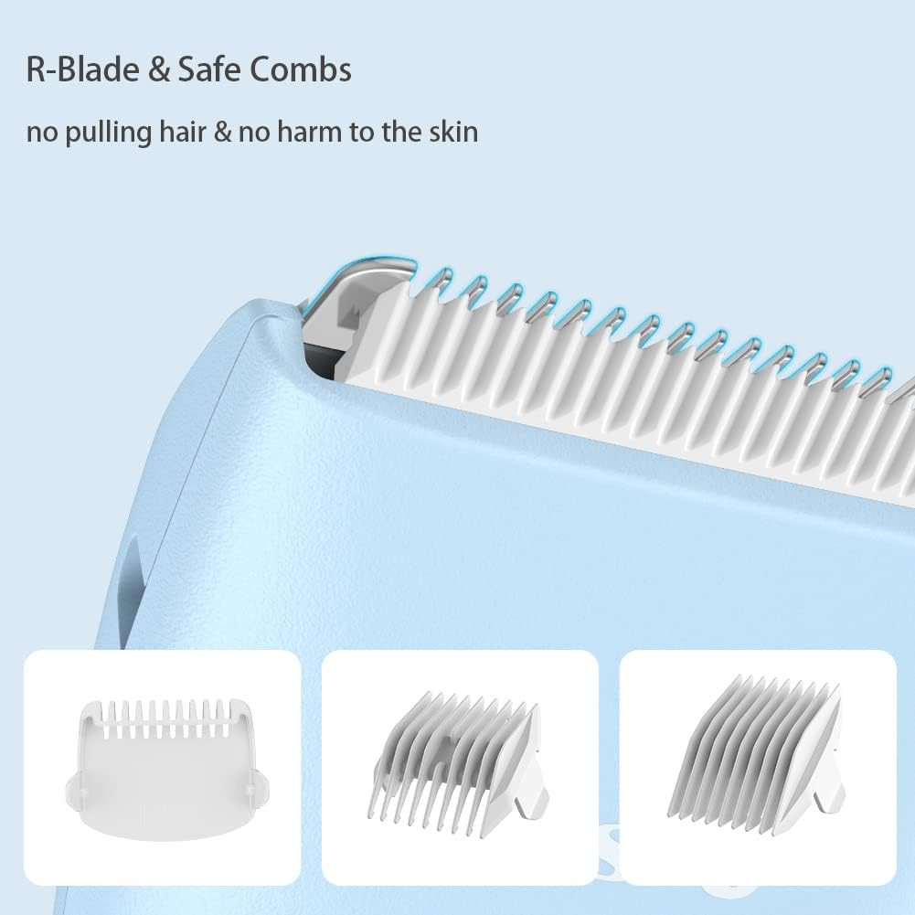 Favrison Baby Hair Clippers, Professional Quiet Trimmer for Kids Blue