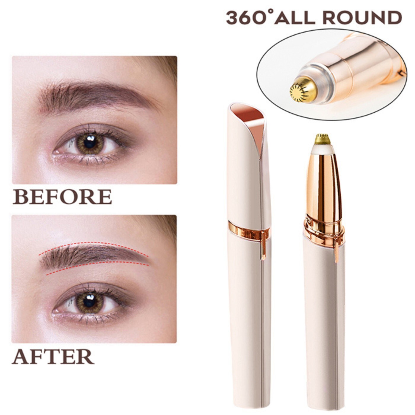 Womens Electric Face Eyebrow Trimmer Brows Razor Facial Epilator Hair Remover