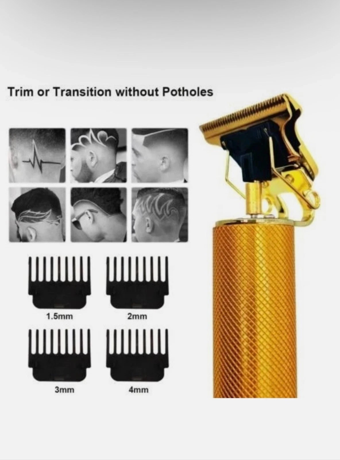 Vintage T9 Barbeador Gold Beard Hair Trimmer Cutter Machine for Men
