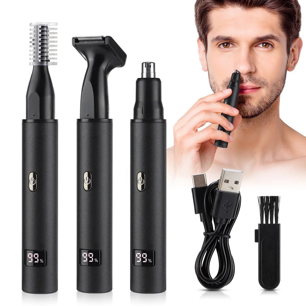 USB Nose & Ear Hair Trimmer Men & Women Portable Mini Rechargeable Clipper