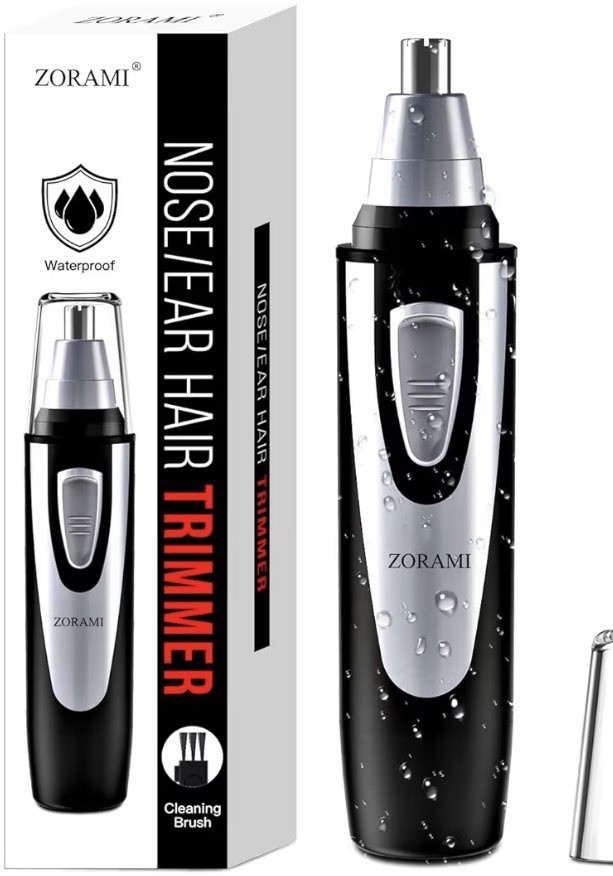 Zorami Waterproof Cordless Nose Ear Hair Trimmer Washable Removable Cutter Head