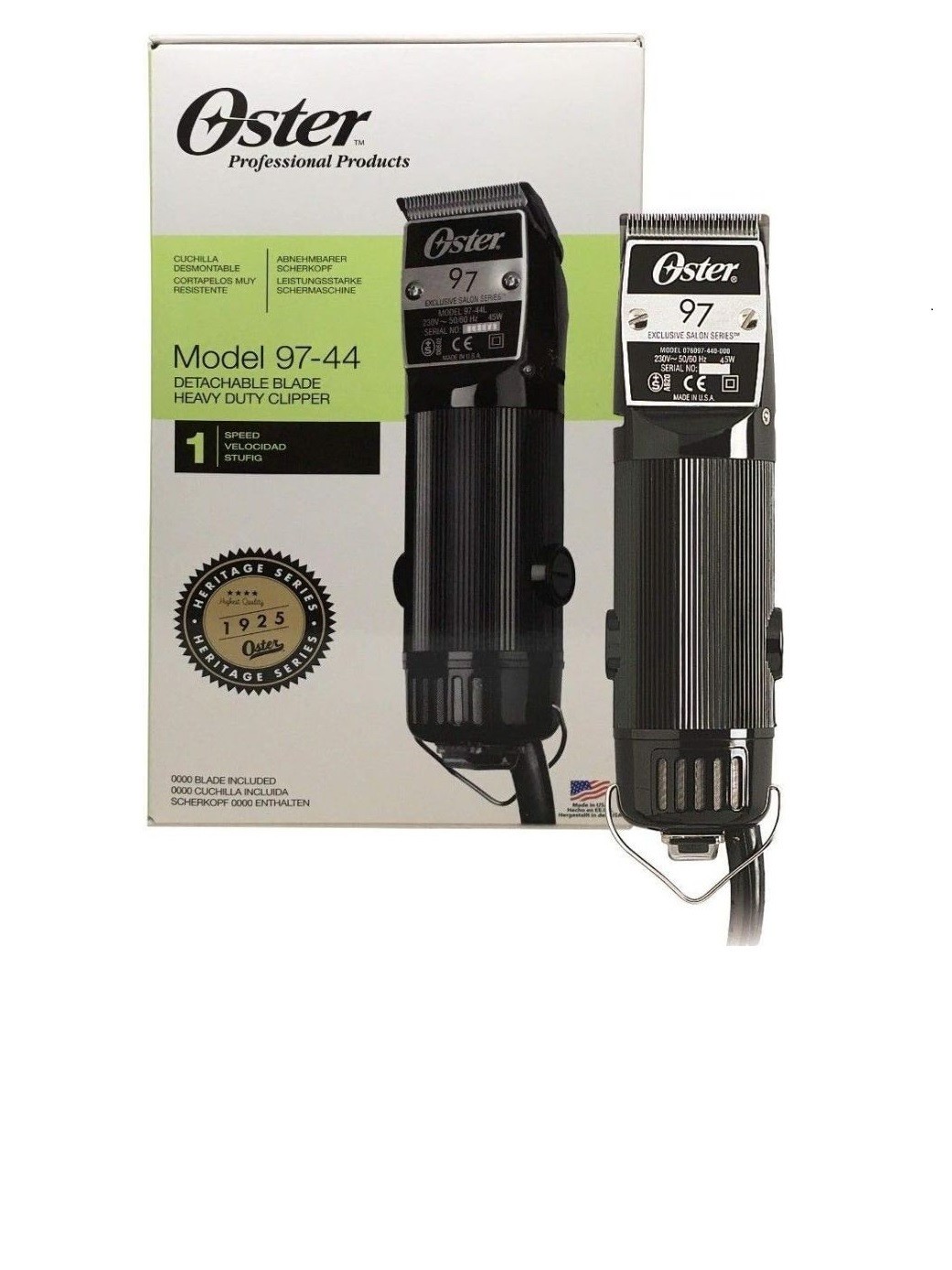 Oster Heavy Duty Professional 97-44 220 Volt Hair Clipper – 220-240 Volt