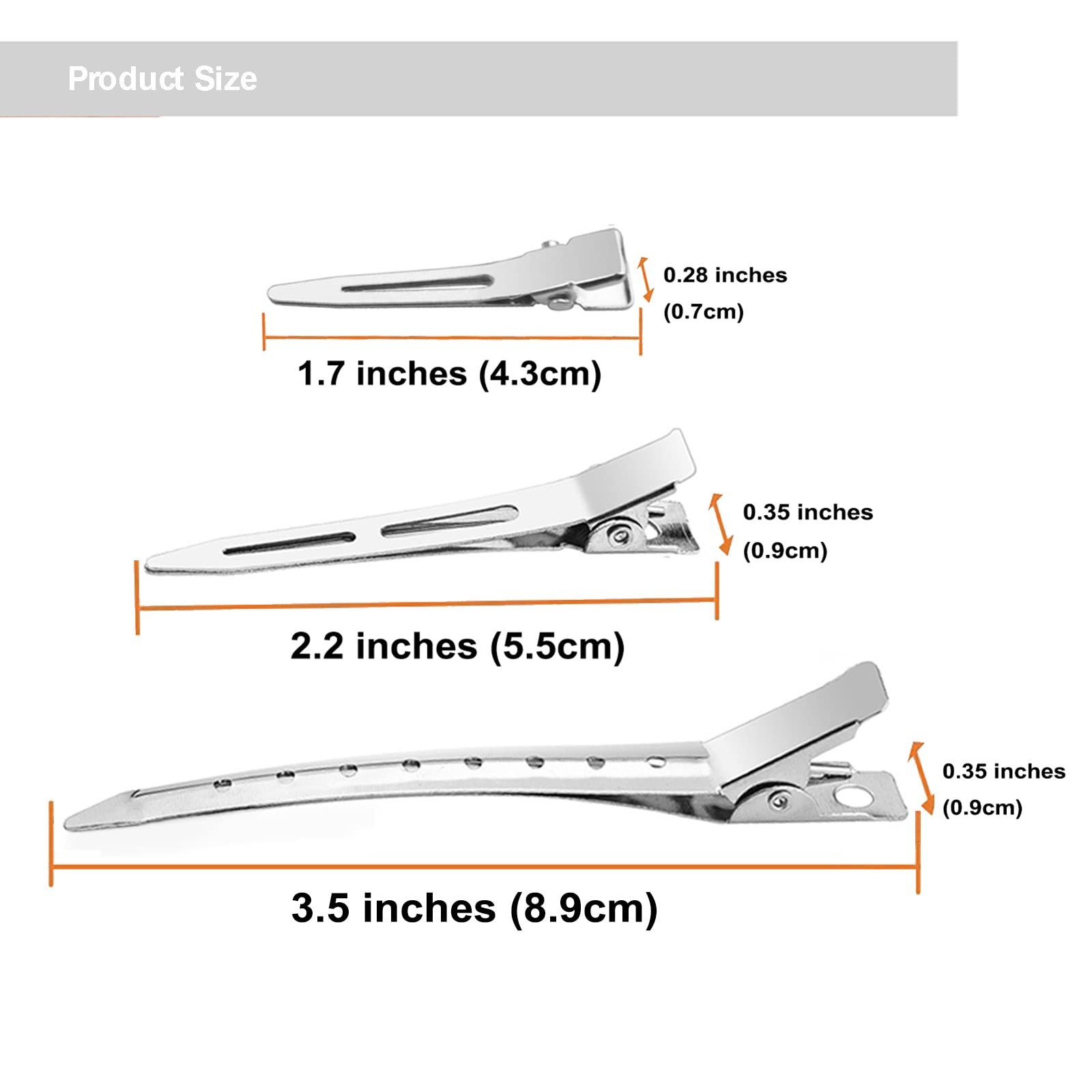 40pcs Metal Duck Billed Hair Clips for Styling 1 Count (Pack of 40), Silver