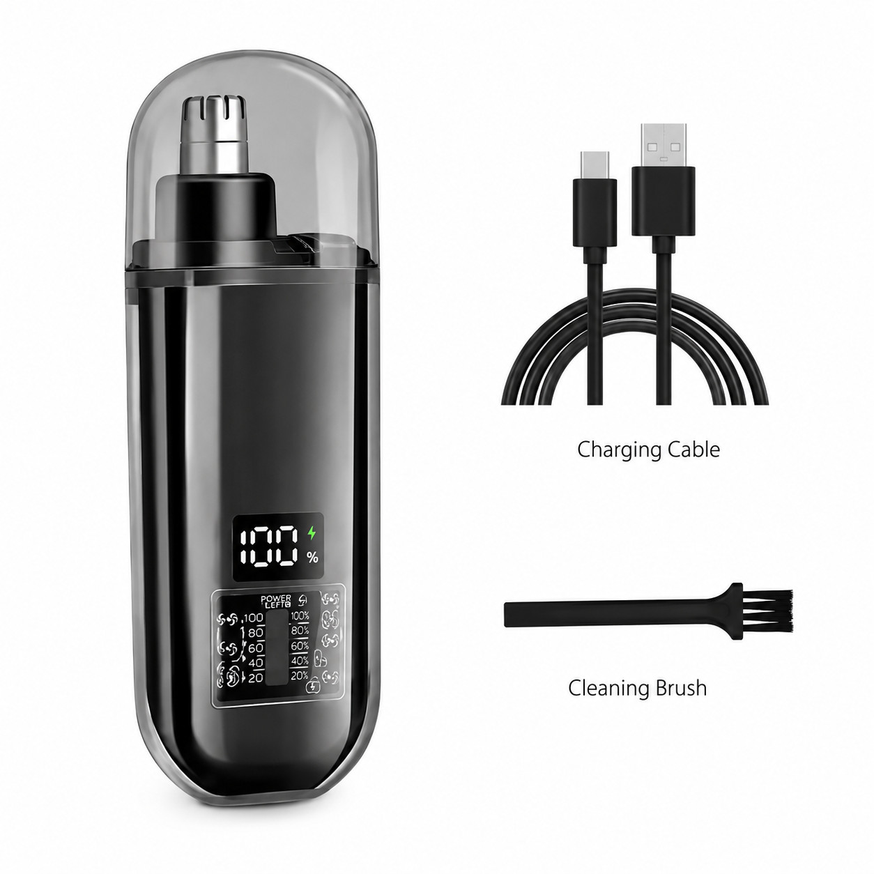 Nose Ear Hair Trimmer for Men – USB C Rechargeable Portable Fast Charge, Compact