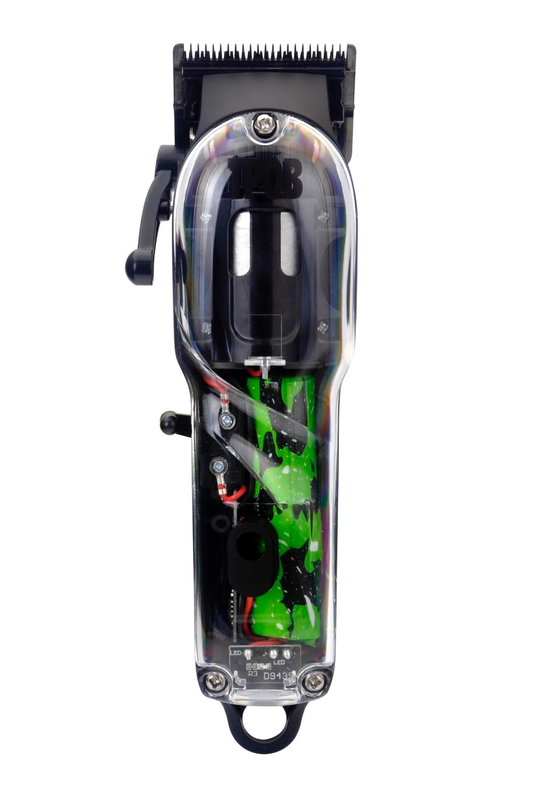 Professional Hair Clippers Set – TPOB Slime 2, Black with Colorful Splatts, Salo