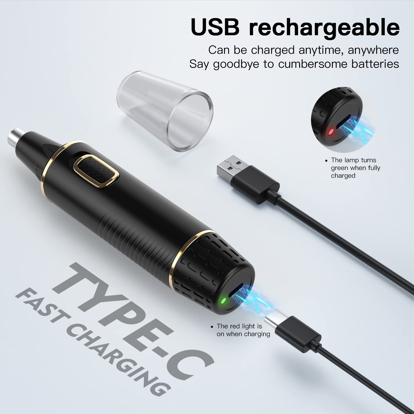 Nose Hair Trimmer for Men, 2024 Painless USB Rechargeable Nose Hair Trimmer, …