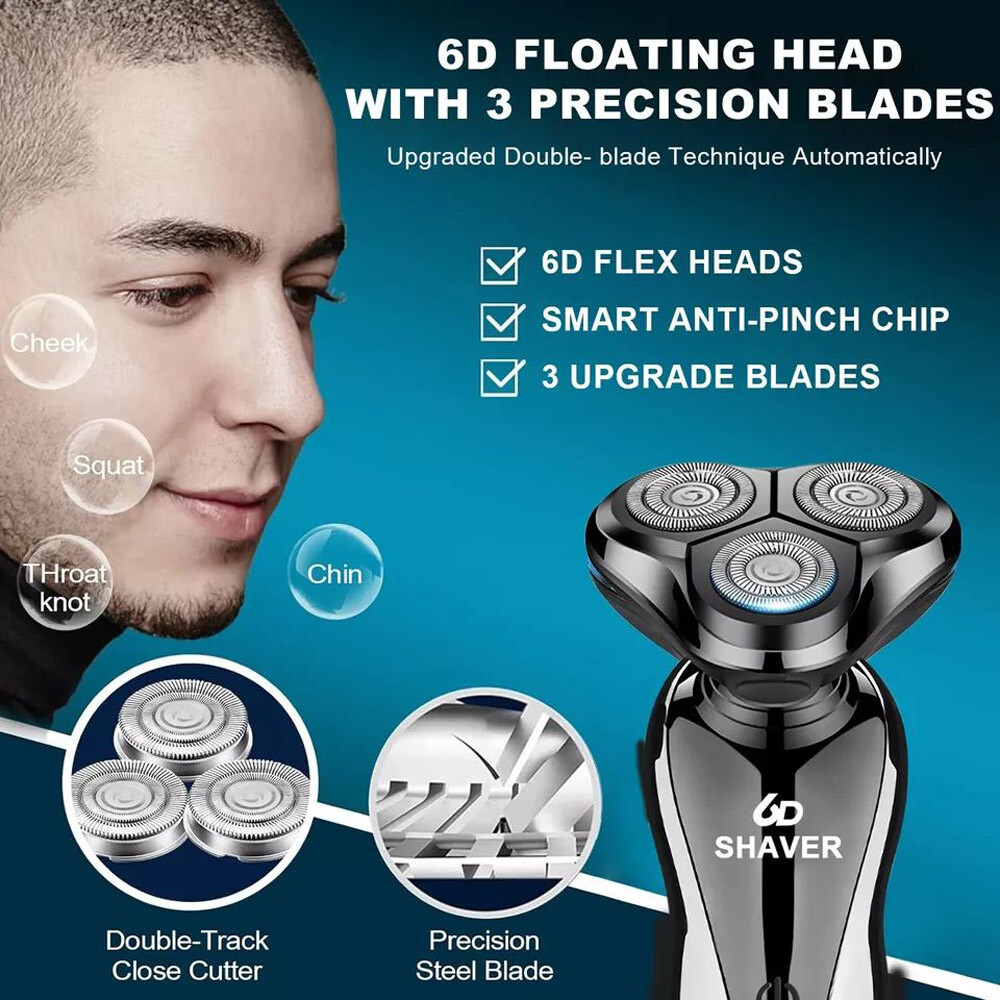Men Wet/Dry Electric Shaver Trimmer Rotary Razor Beard Shaving USB Rechargeable