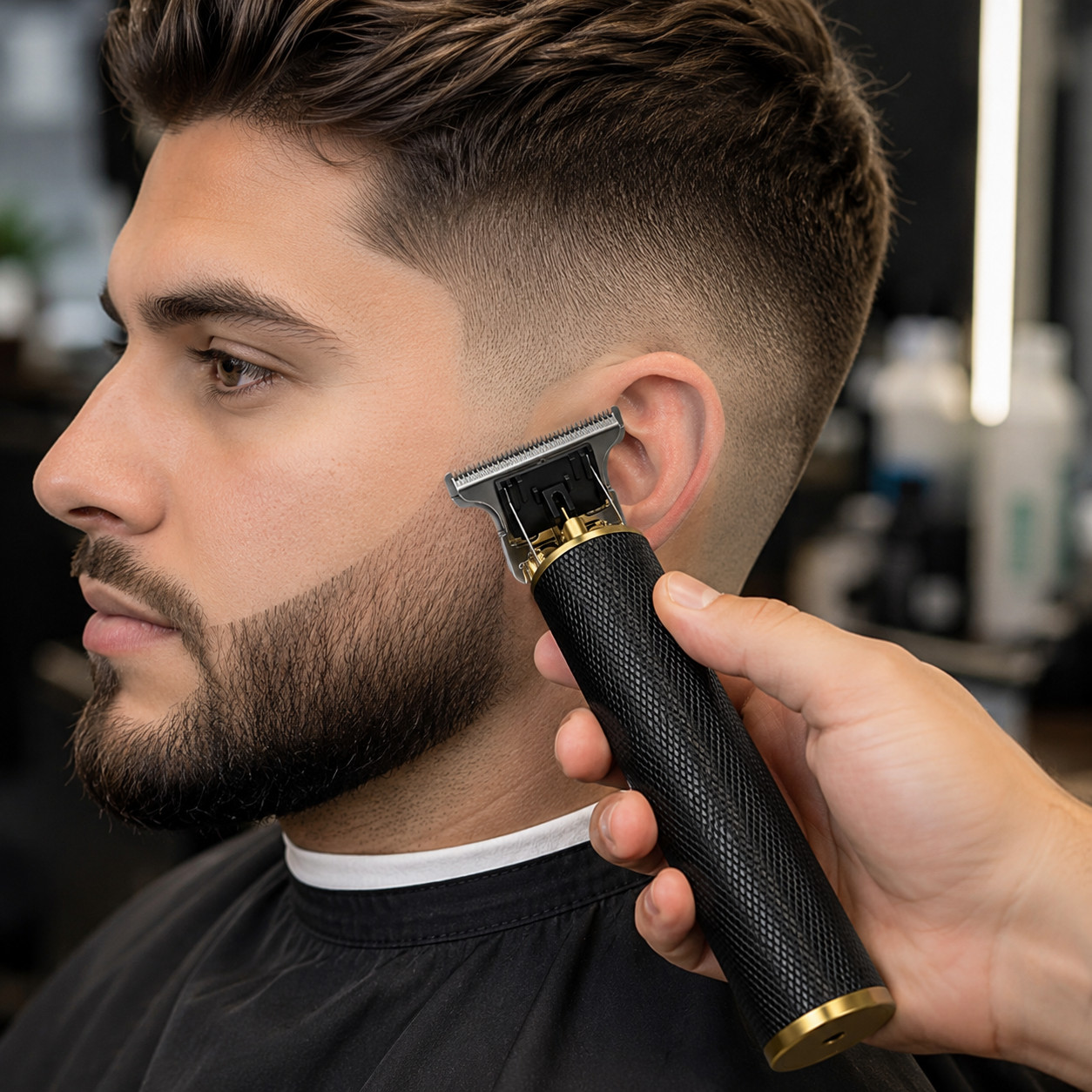 Vintage T9 Barbeador Black Gold Beard Hair Trimmer Cutter Machine for Men
