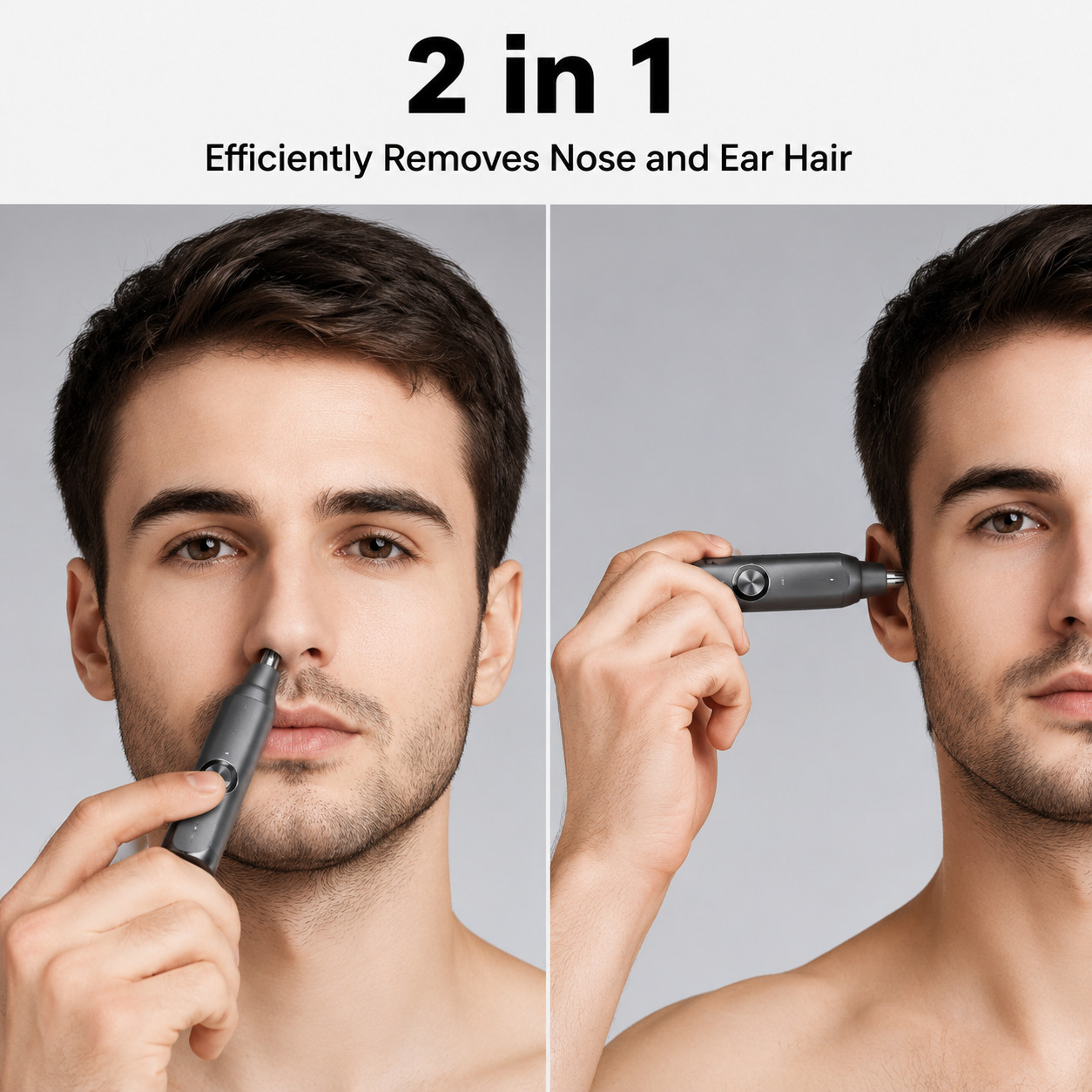 Ear and Nose Hair Trimmer with LED indicator USB Rechargeable Water Resistant