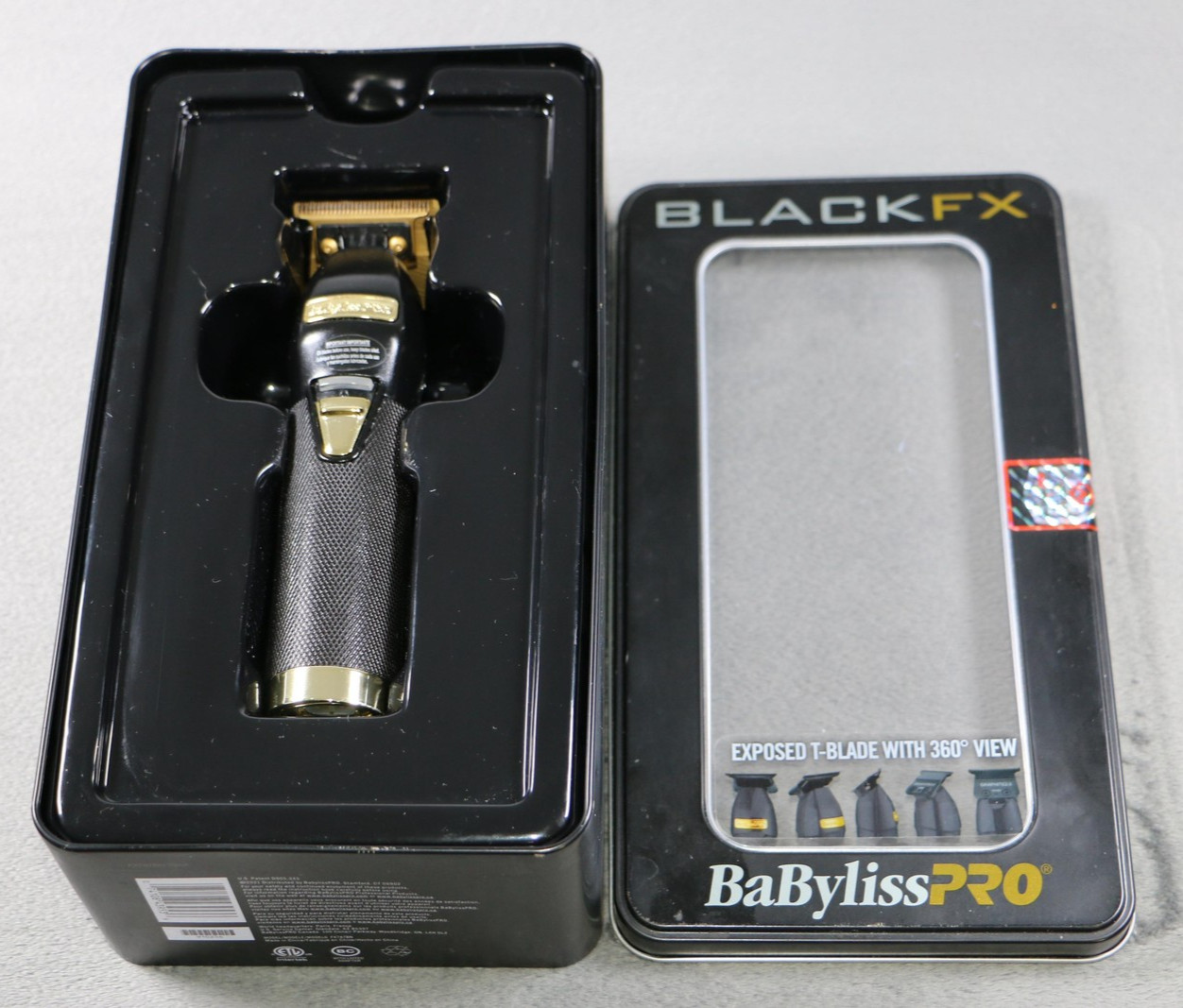 BaByliss PRO BlackFX FX787BN Cordless Trimmer Exposed T-Blade Gold Blades Kit