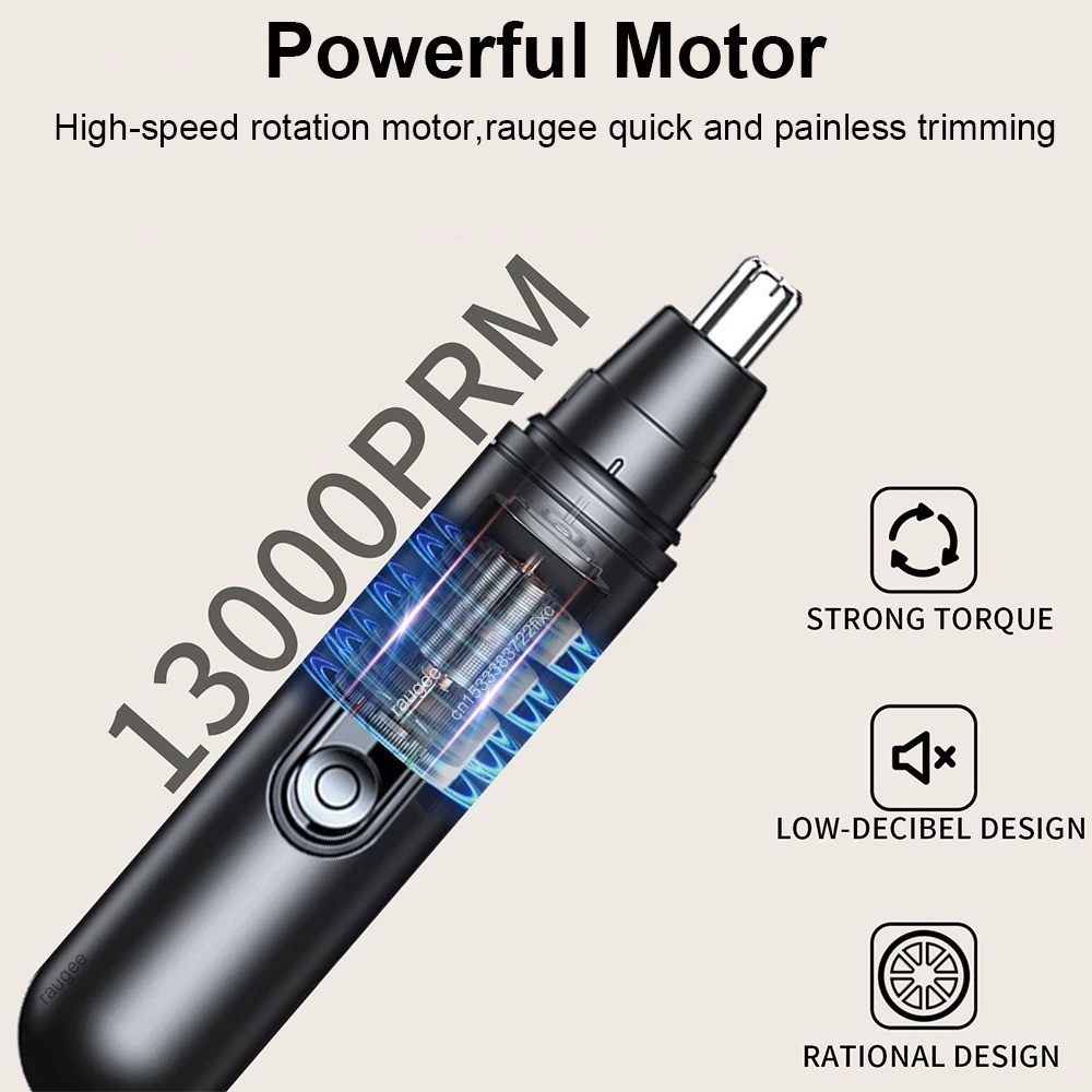 Portable Nose & Ear Hair Trimmer Electric Facial Hair Clipper for Men & Women
