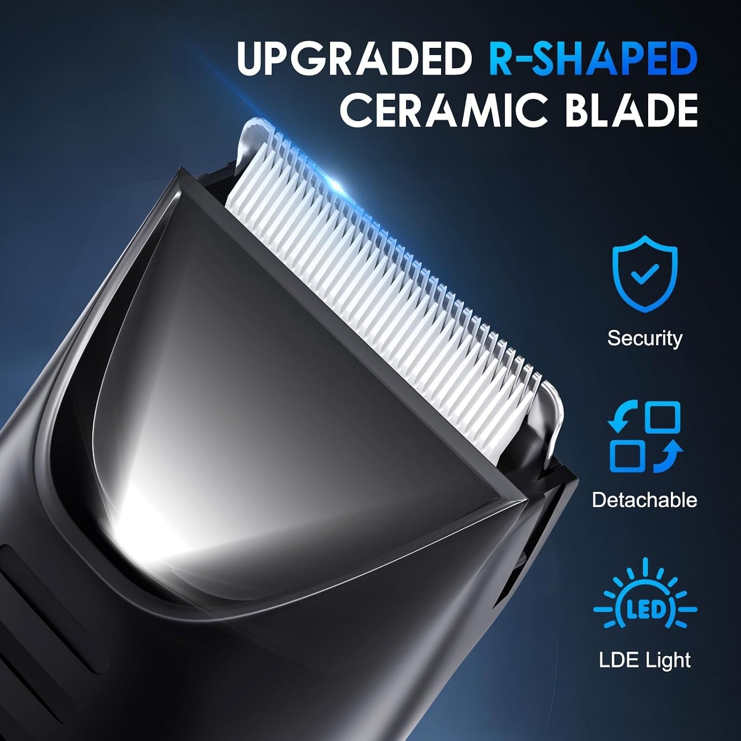 Electric Body Hair Trimmer – Waterproof Trimmer for Men with LED Light, Wet/D…