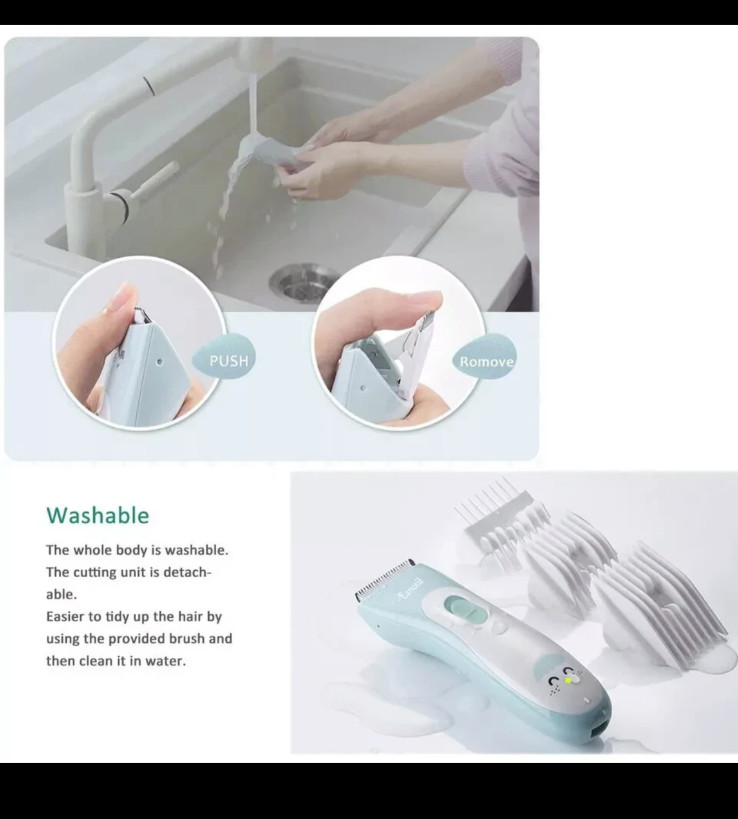 Meetcare Baby Hair Clippers Ceramic Blade Electric Kids Hair Trimmer 2.0 IPX7