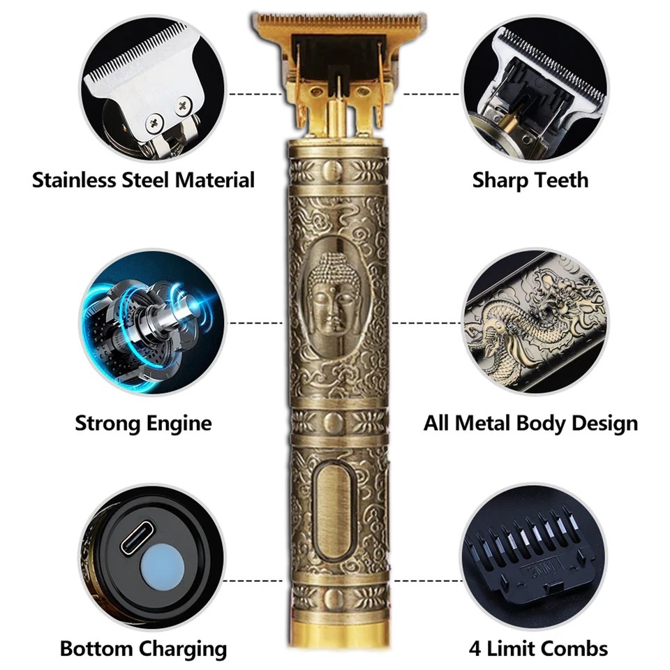 Professional Hair Clippers Beard Trimmer Close Cutting Barber Clippers