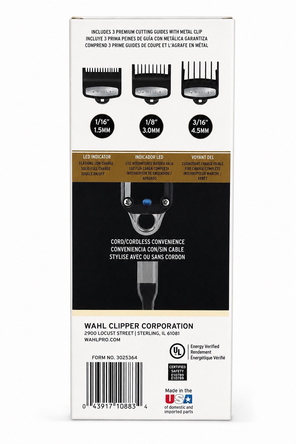 Wahl 5 Star Cordless Senior Clipper Cordless Rechargeable Black/Gold 8504-400
