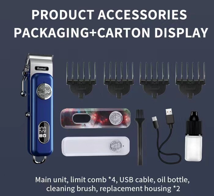 KEMEI Professional Hair Clipper Trimmer Barber LCD Cutting Sets Rechargeable AU