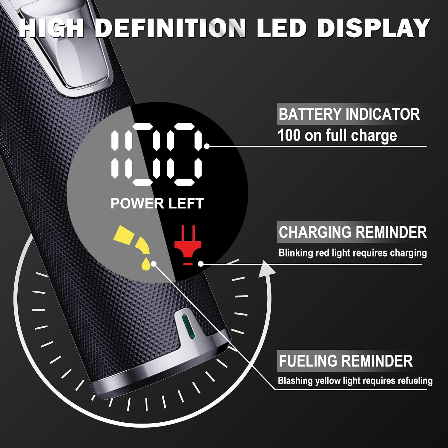 Professional Hair Clippers for Men, Cordless Barber Clippers with LED Display, R