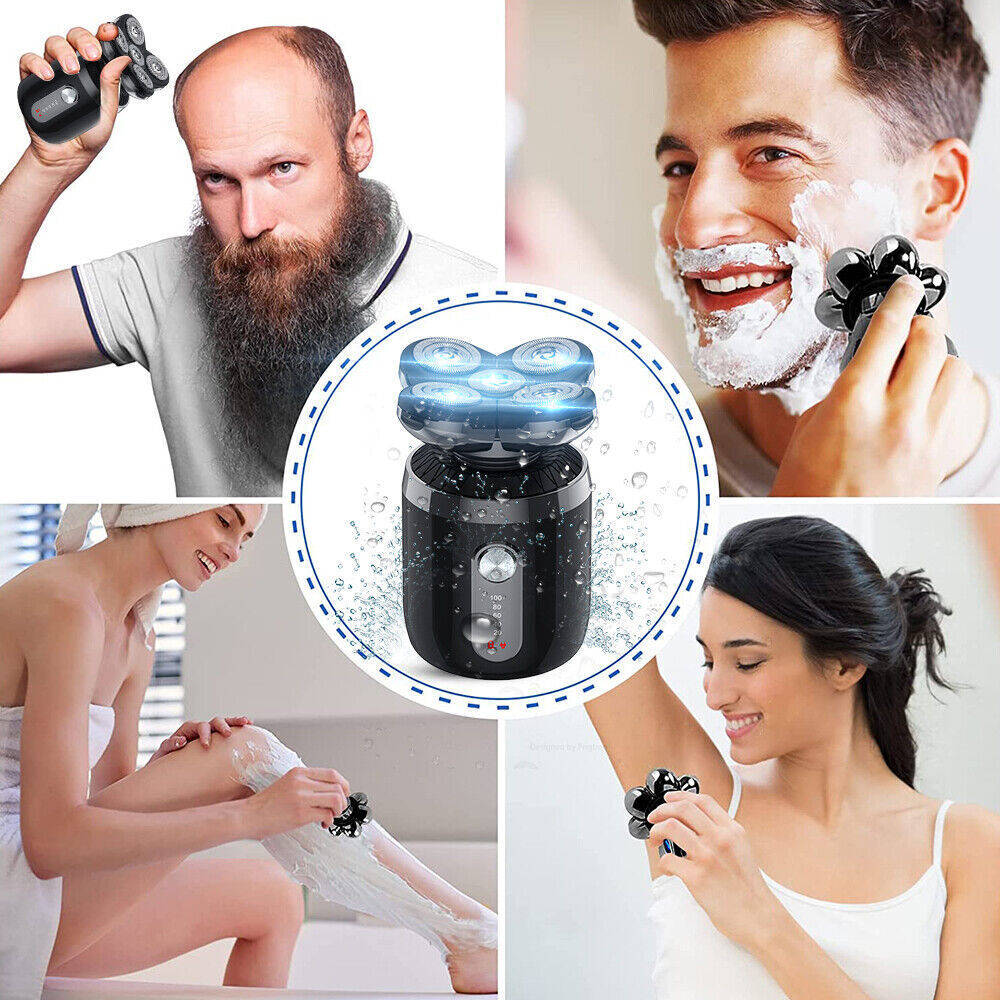 NEW Mens Electric Shaver USB Rechargeable Bald Head Rotary Beard Shaving Trimmer