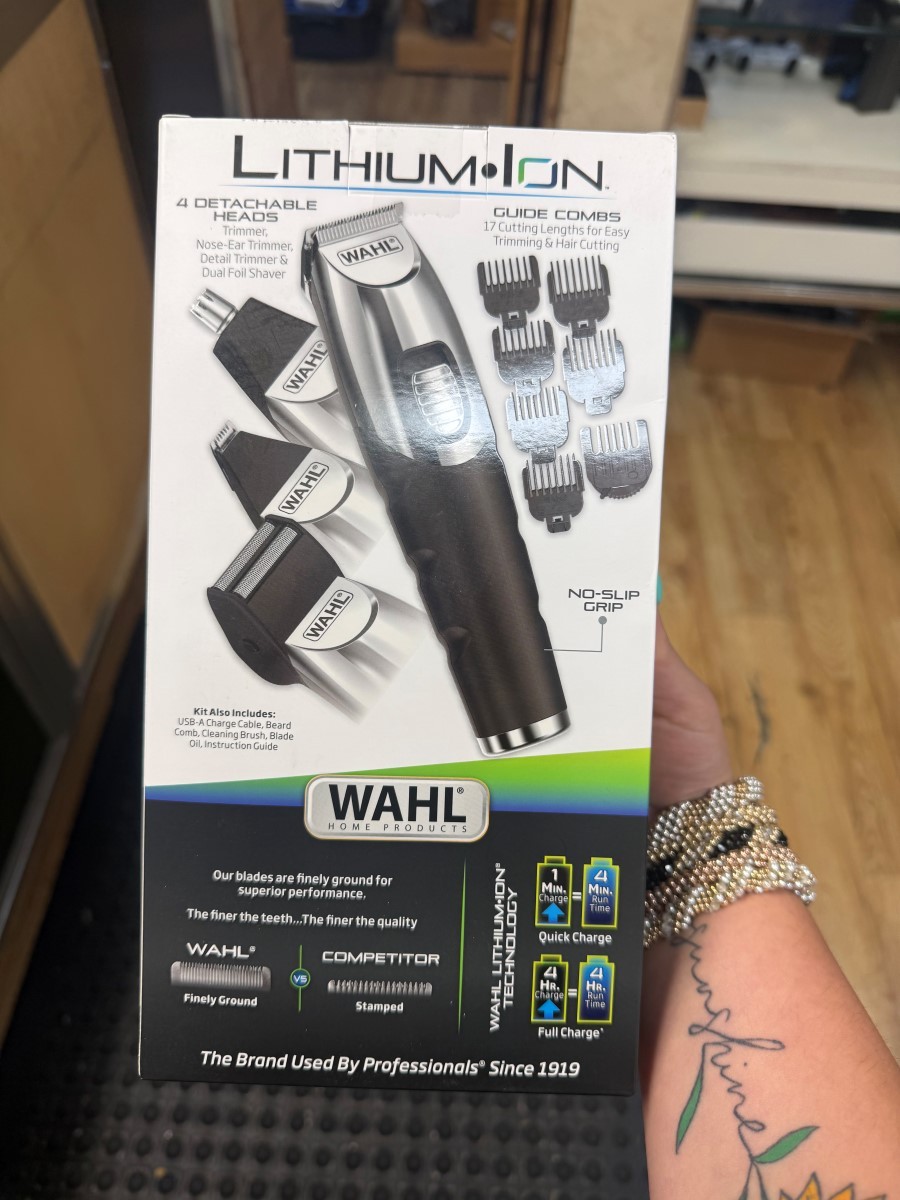 NEW! Wahl Lithium Ion All-in-One Trimmer Men’s Black/Silver Model 98 (ECP022180)