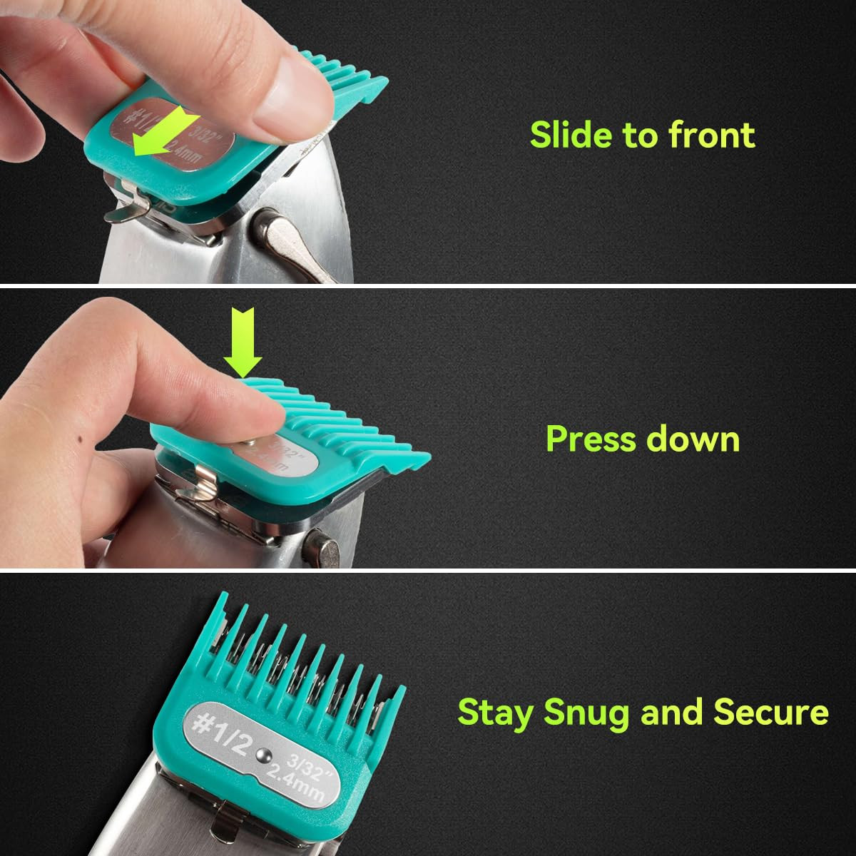 12 Clipper Guards Compatible with Andis Master, Oster Fast Feed, Andis AAC-1, GC