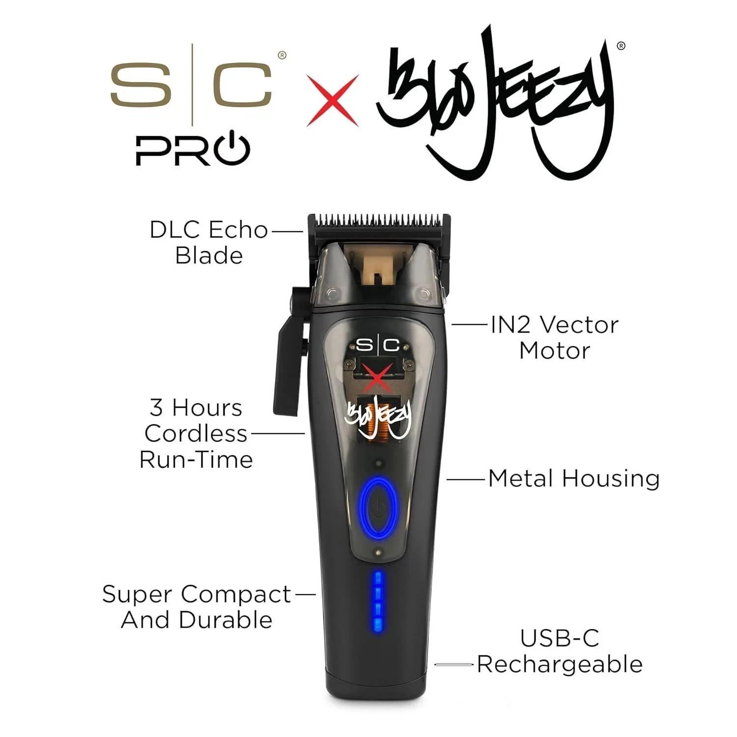 StyleCraft 360 Jeezy Clipper Cordless Charging Stand Black SC Metal – Brand NEW