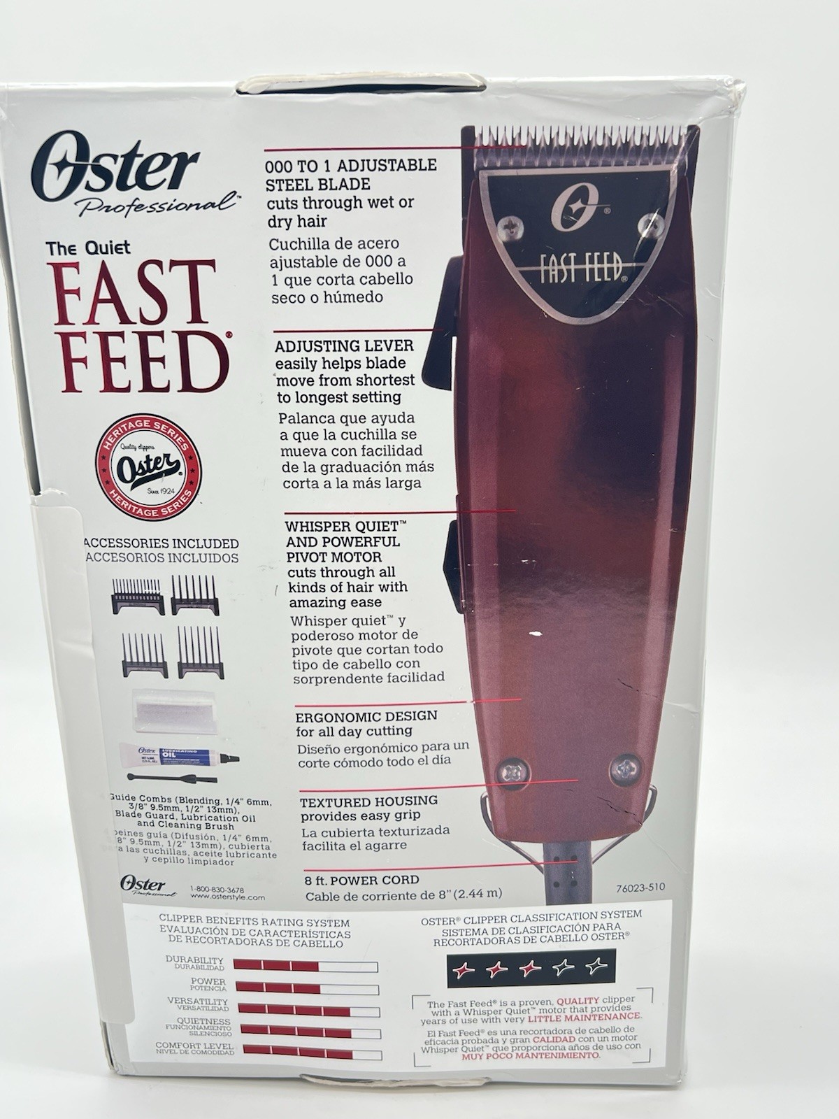 Oster Fast Feed Adjustable Pivot Motor Clipper Professional-Grade – Used