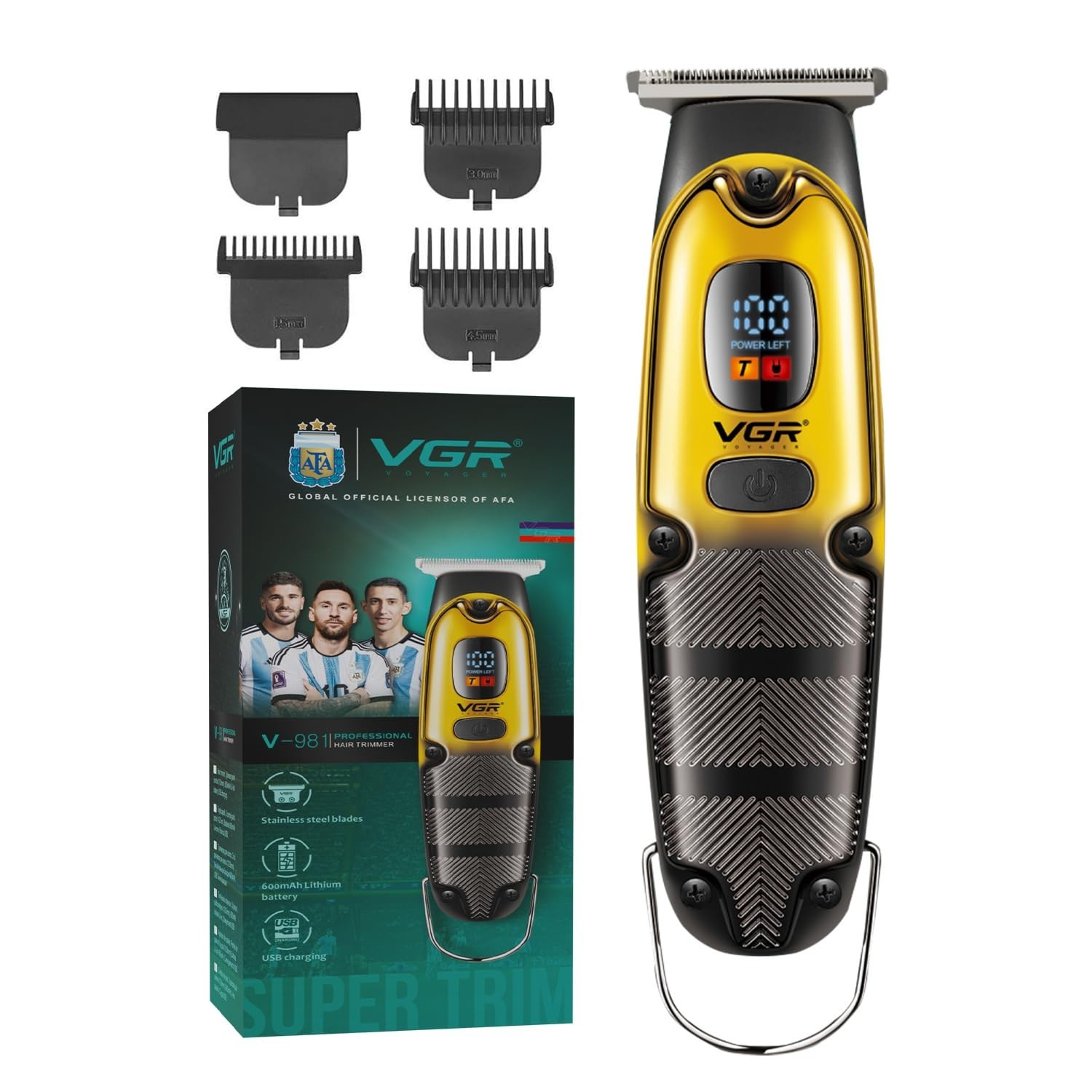 VGR V-981 Professional Hair Trimmer for Men,V-981,Gold