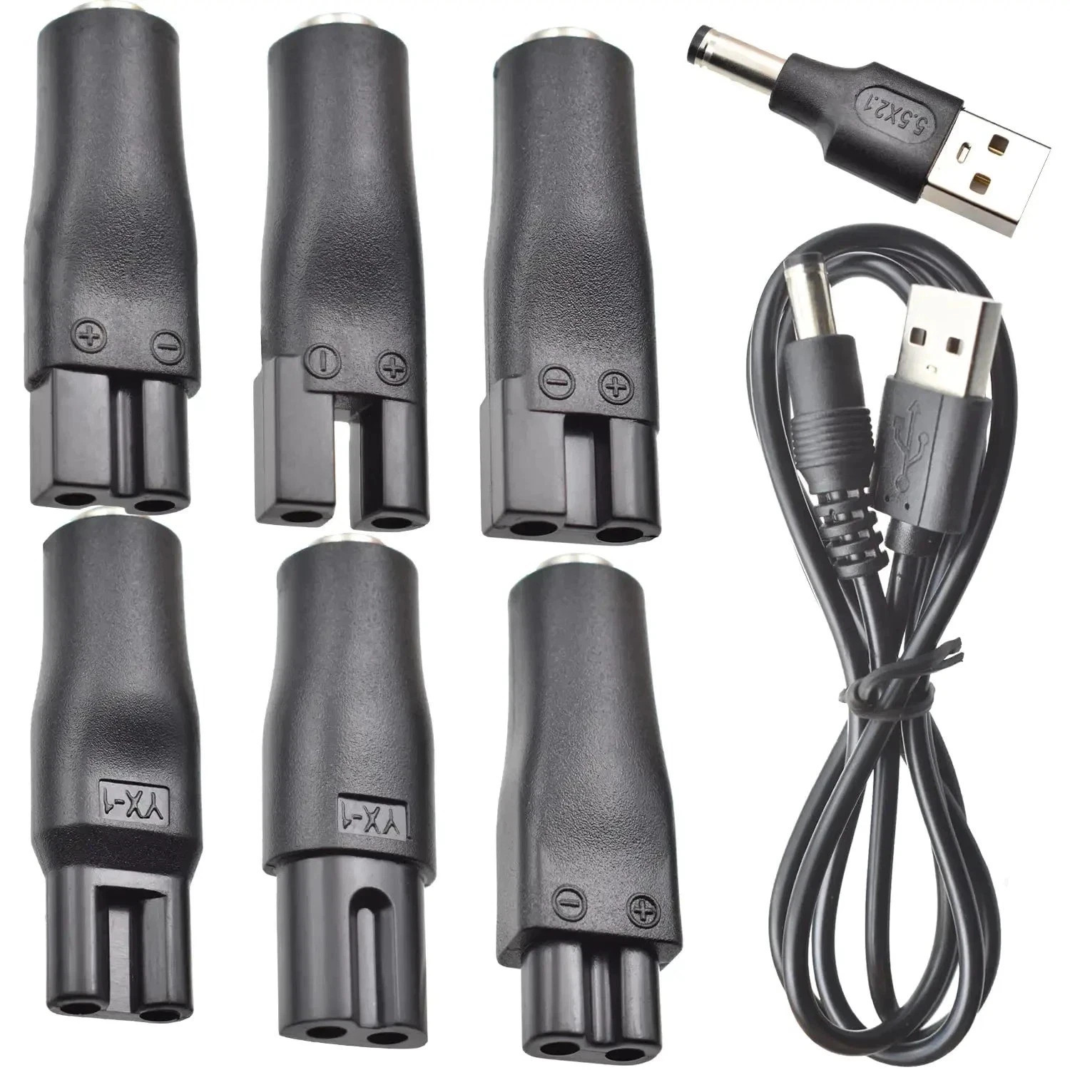 8 PCS Power Cord 5V USB Adapter for Hair Clippers,Beard trimmers Shavers