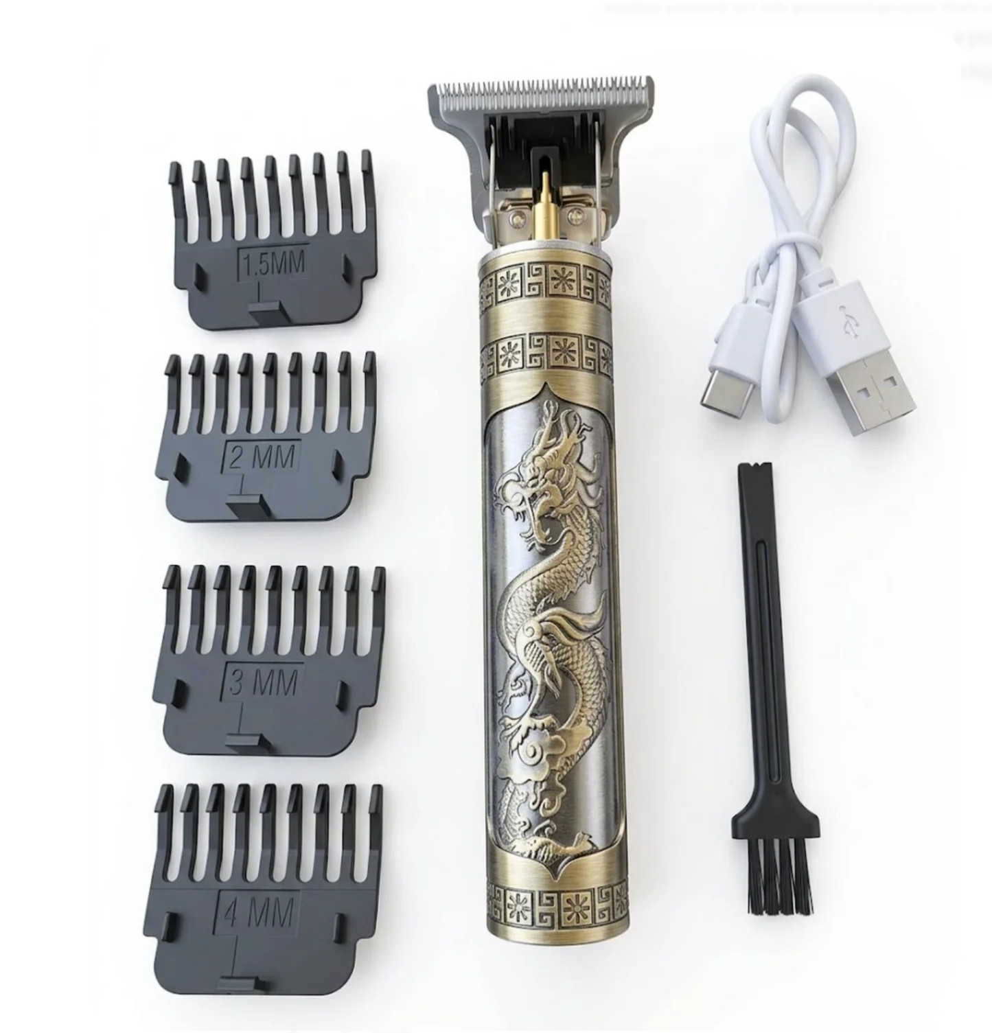 Hair Trimmer Metal Cutter Machine for Men, Vintage T9, Barbeador Dragon design