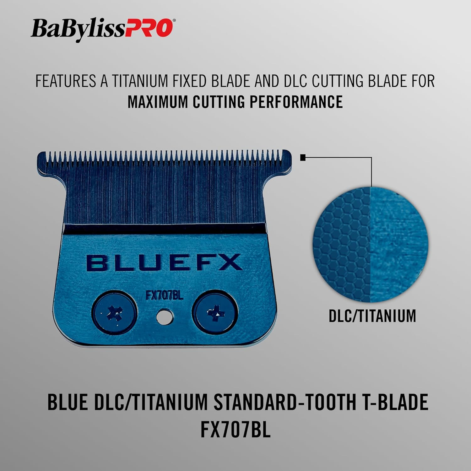 BaBylissPRO Trimmer Blade – Blue DLC/Titanium Standard Tooth (FX707BL)
